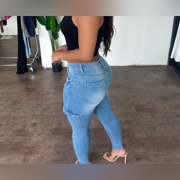 Wax Jean Denim - Henry Cargo Skinny Jeans (Light)